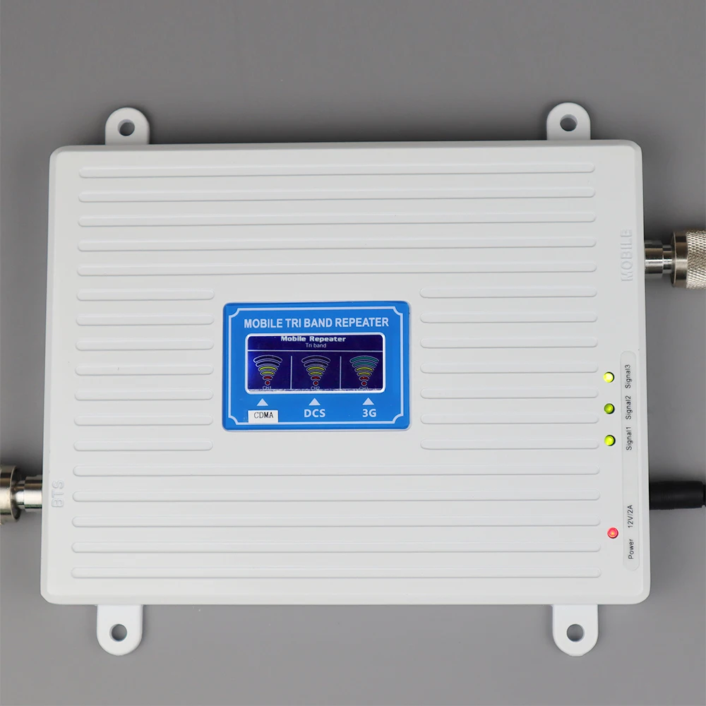 smart tri band 2g 3g 4g mobile signal booster 850 1800 2100mhz cell phone signgal repeater amplifier with LCD display kit