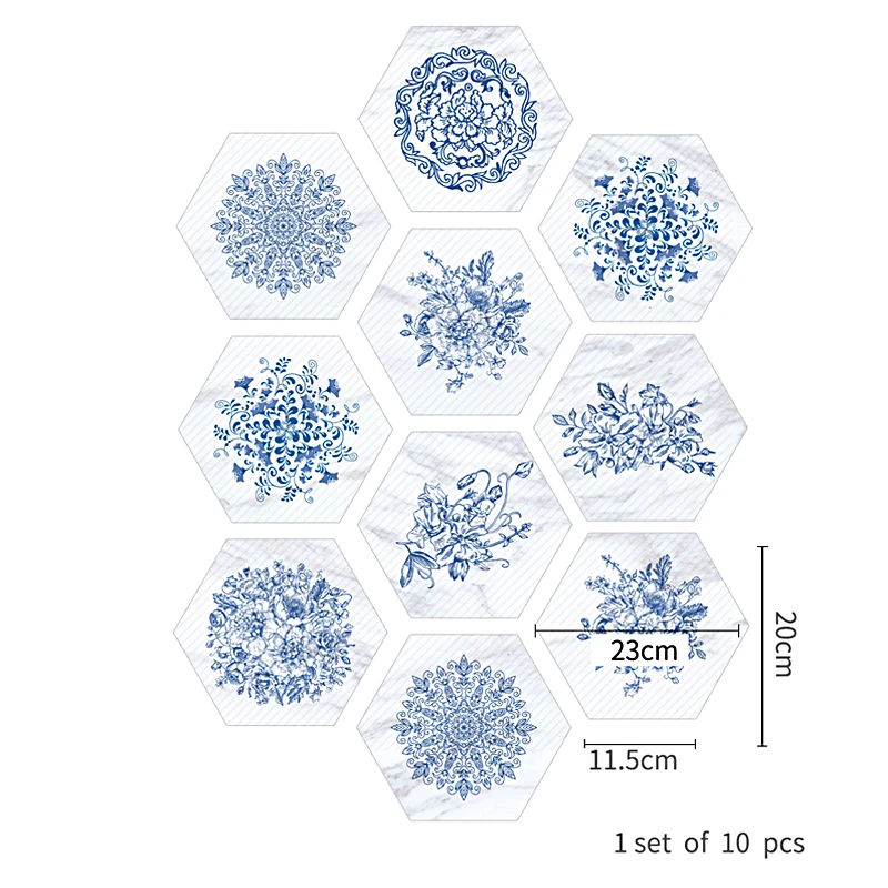 10 шт./компл. новая имитация Мрамор шестиугольная плитка наклейки Ванная комната Кухня «сделай сам» для дома с нескользящей подошвой для пар пол Плитки наклейки