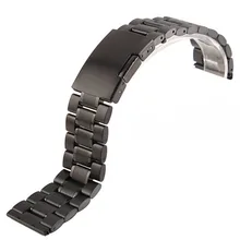Ремешок для часов Wo мужские s мужские 14 мм 16 мм 18 мм 20 мм 22 мм 24 мм Пряжка Черные часы из нержавеющей стали ремешок прямой конец браслет