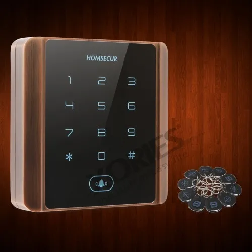

HOMSECUR Waterproof Touch Keypad 125Khz RFID Proximity Reader Access Control+10* Keyfobs