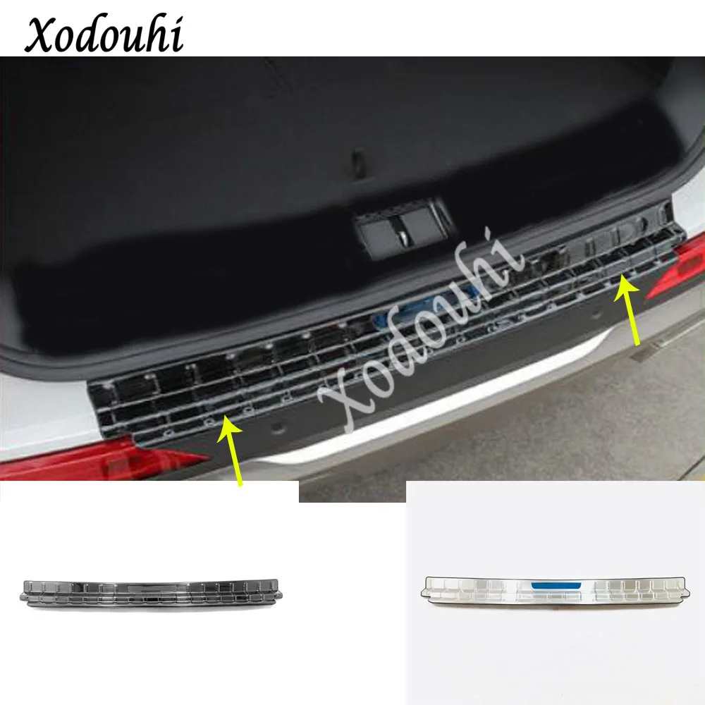 Для Hyundai Santa Fe Santafe 2019 2020 2021 отделка внешнего заднего бампера Рамка Стайлинг крышка