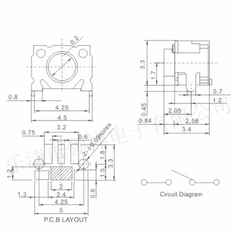 100 шт 3*4 мм TS-036C улыбка сенсорная кнопка Микро-переключатель 3x4 Тактильные Такт планшет прерыватель планшет для мобильного телефона звуковая клавиатура