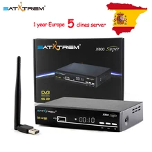 Satellite TV Receiver X800 SUPER DVB-S2 Full HD 1080P Receptor+USB Wifi 1 Year CCCAM CLINES Portugal Spain Italy Polish TV