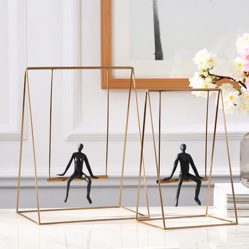  Modern Study Creative Alloy Accessories Swing Ornaments Figure Jewelry Table Gold Object Bedroom Li - 33037407622