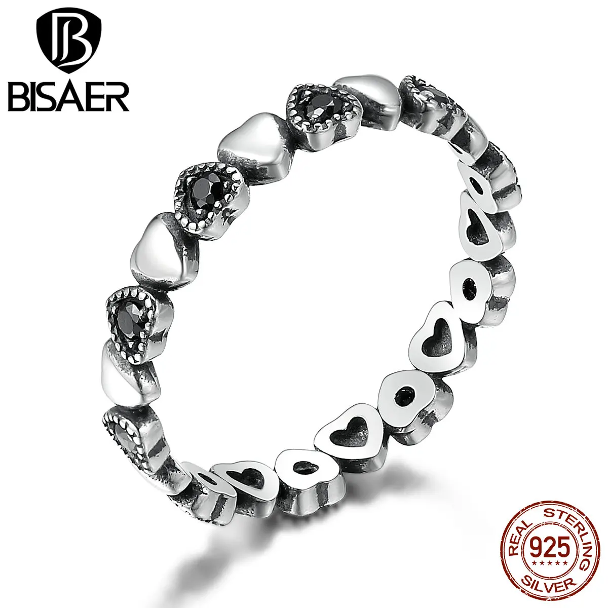 

Hot sale 925 Sterling Silver Heart to Heart Finger Ring Love Heart Simple Rings for Women Wedding Engagement Silver Jewelry Anel