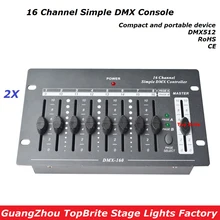 Free Shipping 2XLot 16 Channels Simple DMX Controller Stage Lighting DJ Equipment DMX 512 Console For Led Par moving head Light