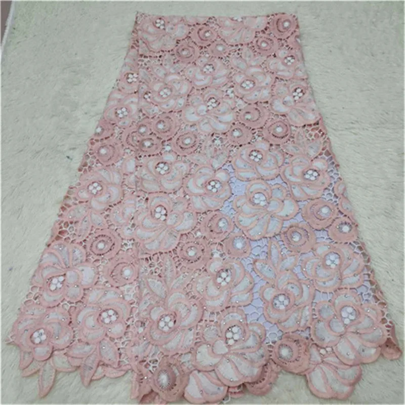 

2019 Very Soft 5 Yards Embroidery African Lace Fabric Cord French Net Lace Tulle Nigerian Lace Fabrics Guipure Lace For Wedding