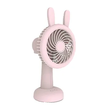

Usb Charging Handheld Small Fan Desktop Dormitory Student Three-speed Wind Size Table Fan Shaking Head Cartoon Fan Natural Wind