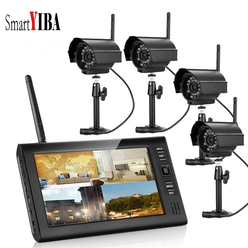 

SmartYIBA 7 inch 2.4G 720P Night Vision Video Baby Monitor Surveillance CCTV System Older Care Home Video CCTV Cameras DVR Kit