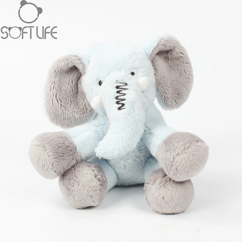 Baby Music Elephant Plush Soft Toy Blue Appease Elephant Animal Stuffed