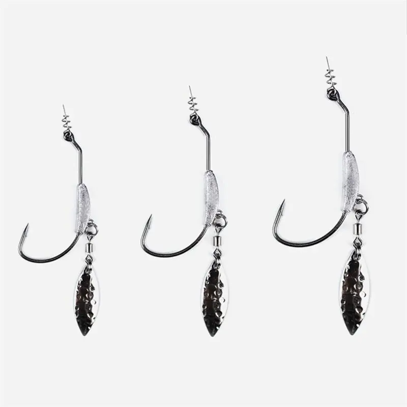 3pcs/lot 4.5g 5.5g 7.2g New style Wide belly crank hooks with lead Barbed hook plus sequins single fishhooks