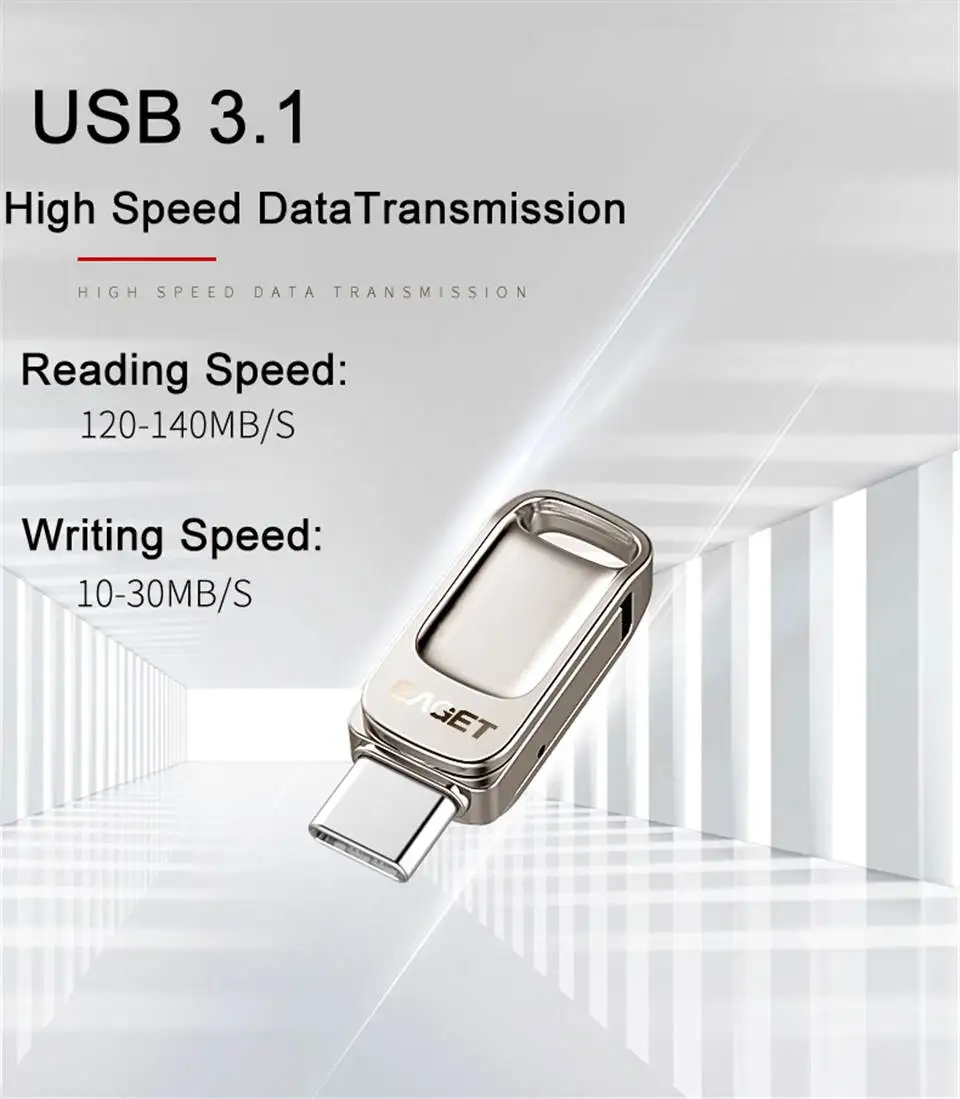 Eaget CU31 OTG USB3.1 флеш-накопитель мини флэш-диск type-C высокоскоростной флеш-накопитель 16G 32G 64G 128G USB флеш-накопители с интерфейсом type-C