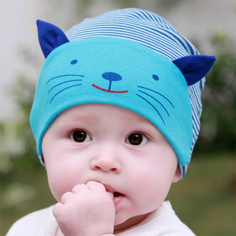

ideacherry Brand Baby Hat Lovely Cat Stripe Shape Cap Winter Warm Toddler Infant Newborn Kids Of Boys Girls Hats Accessories