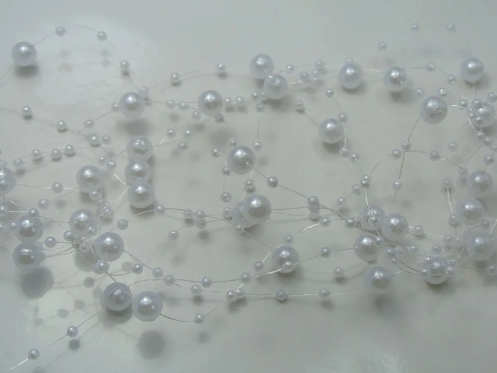 10 Strands of 1.2 Meter White Pearl Beaded Garland Wedding Bouquet