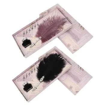 

Vintage Feather Dip Pen Calligraphy Quill Pen Writing Stationery Gift Nibs