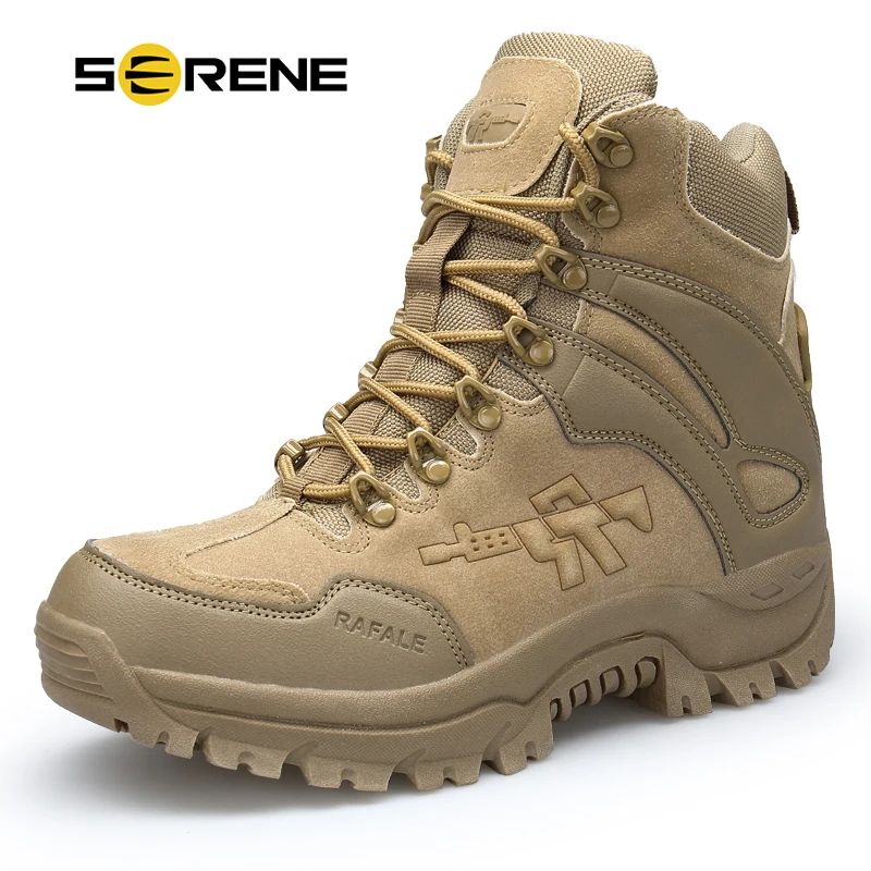 Achat SEREIN de Marque Hommes Bottes botte Militaire Combat Hommes Chukka Cheville Bot Tactique Grande Taille Armée Bot Mâle Chaussures de Sécurité moto Bottes