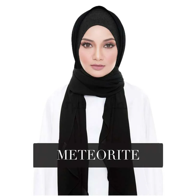 Модный мусульманский хиджаб капот шифоновая абайя Jilbab шапки головной платок Femme