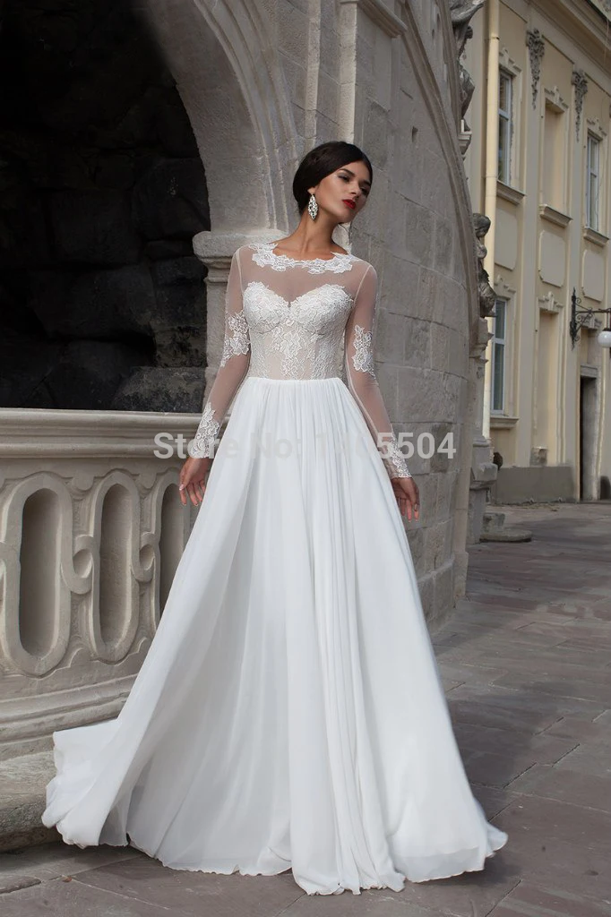 92015 New Vestidos crystals Rhinestone Applique Pearls Lace pleats Beaded Bridal Gowns Luxury sheer Cap Quality Wedding Dresses | Свадьбы и