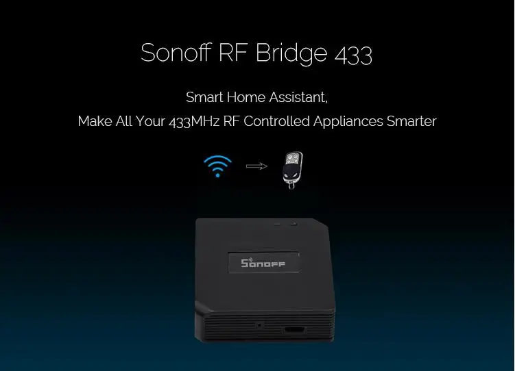 Inteligente para Automação 433 para Controle Sonoff Bridge Conversor Remoto 433 Wi-fi Módulo Residencial Interruptor Wifi Controlador Diy rf 1 Eletrônicos