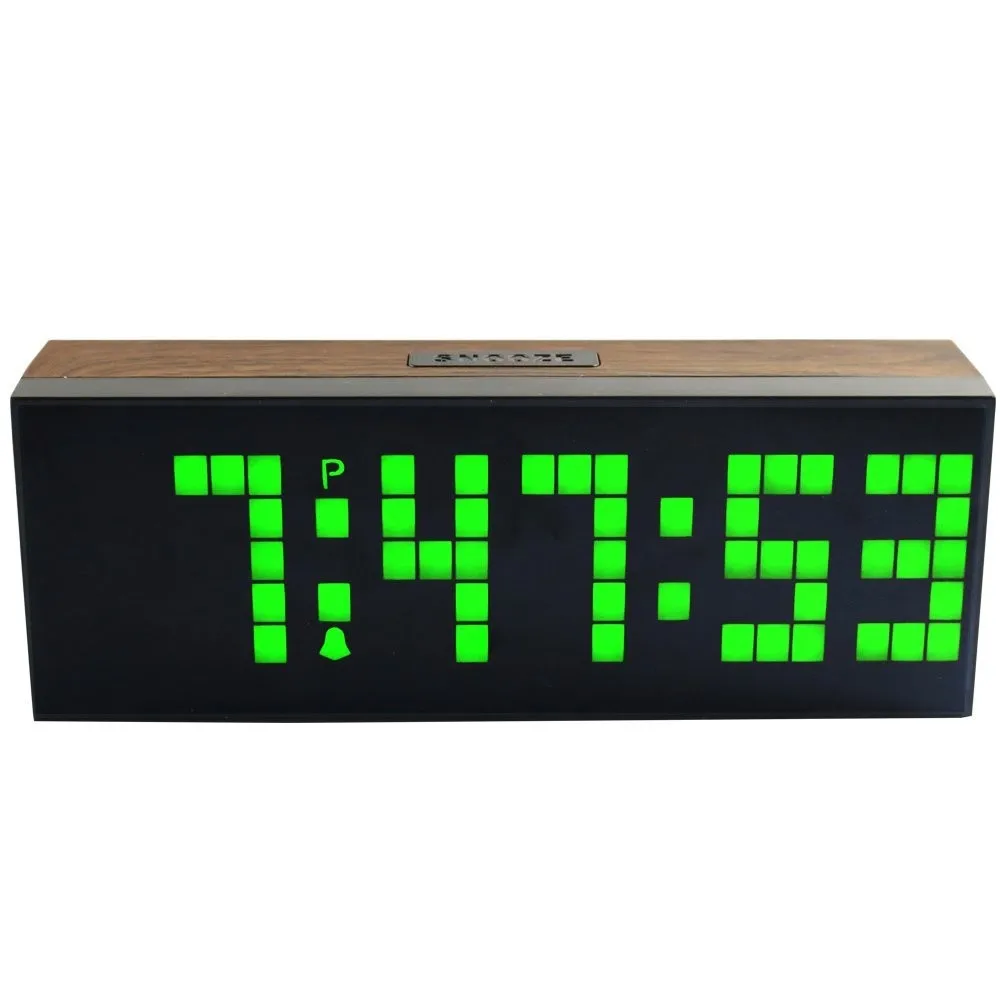 СВЕТОДИОДНЫЕ Деревянные Часы цифровые деревянные настенные часы большой экран двойной будильник часы прикроватные Повтор Кухонный Таймер Температура офиса Дата