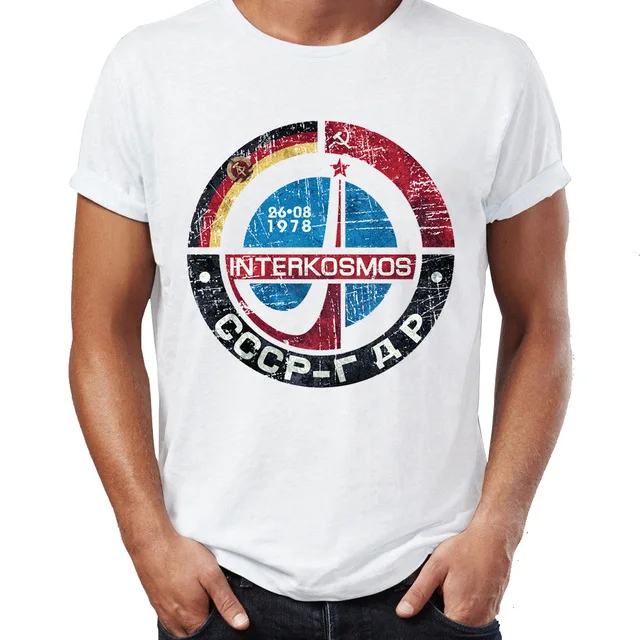 

Men's T Shirt CCCP Russia Soviet Union USSR Era Space Interkosmos Boctok Rocket Buran Space ShuttleTee