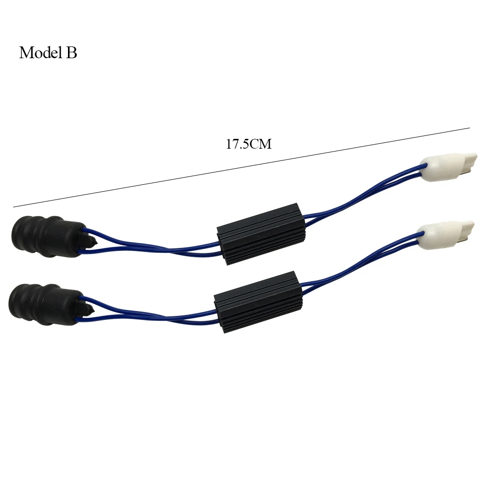 SUKIOTO 1 Pair Soft Hard W5W T10 canbus Load Resistor canbus canceller for led lights t10 purple 168 194 led decoder socket plug (2)