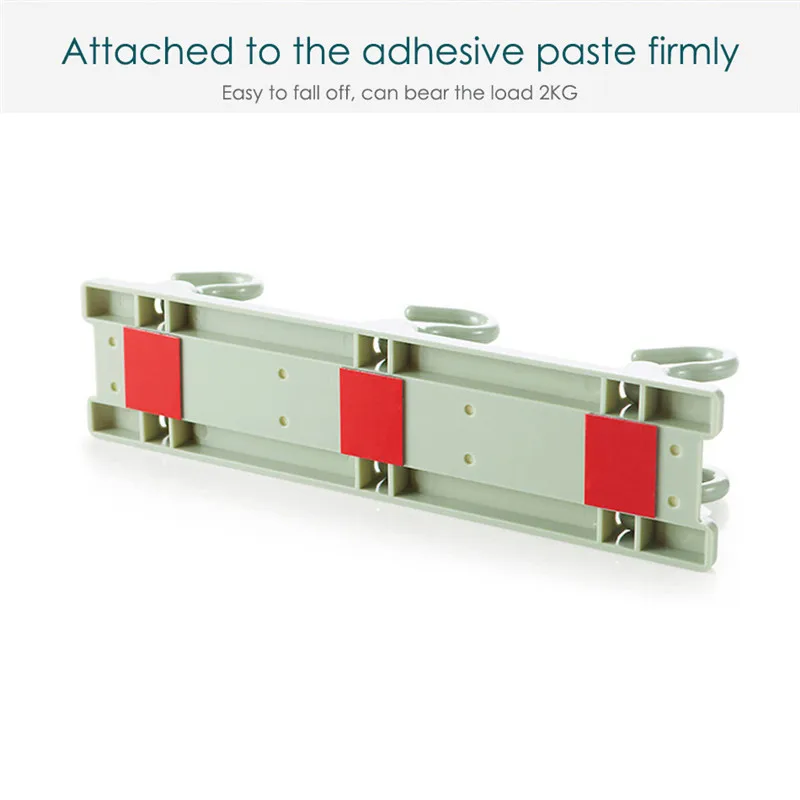 TTLIFE 1pcs Kitchen Utensil Organizers Cabinets Ceiling Storage Rack No Trace Row of Nail-free Strong Adhesive Hook Random Color