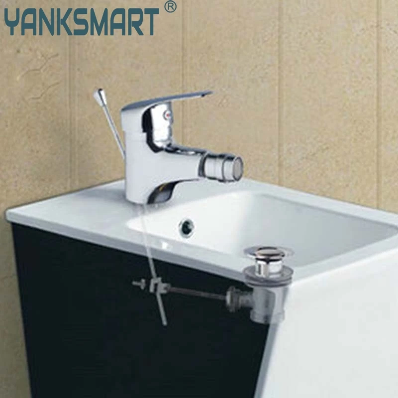 Bidet Faucet Wash Basin Bathroom Faucet Chrome Pop Up Drain Hose Deck