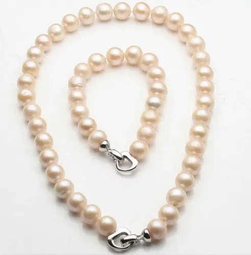 

Jewelry 001529 natural 10-11mm Pink south sea Pearl Necklace/Bracelets 18 "7.5-8" (A0423)