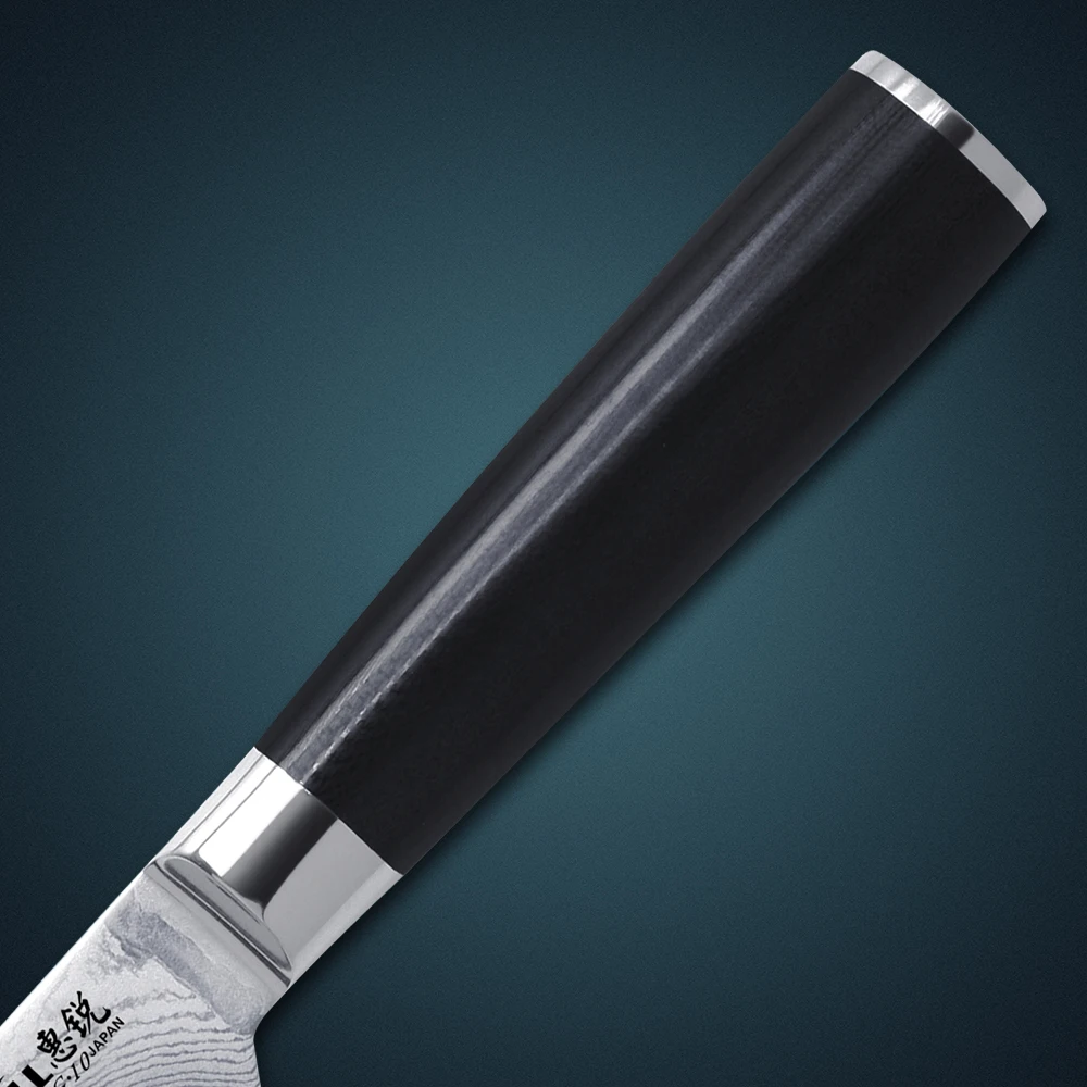 HUIWILL 6 дюймов японский VG10 дамасский нож из углеродистой стали кухонный нож kithen кухонный инструмент с кованой темной ручкой G10