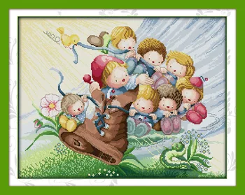 

Funny Thumb Tom Printed Canvas DMC Counted Cross Stitch Kits printed Cross-stitch set Embroidery Needlework