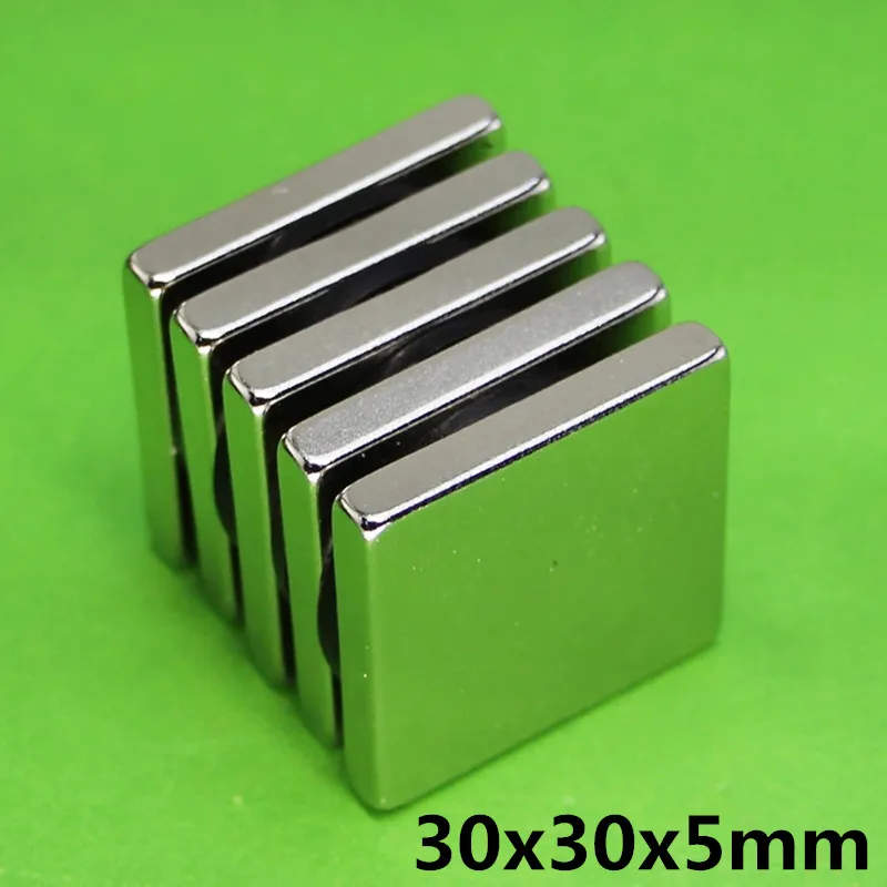 

1Pc 30x30x5mm Neodymium Magnet Block N35 Permanent Super Strong Powerful Small Magnetic Magnets Square