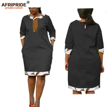 Летнее женское платье, Африканский принт, AFRIPRIDE, на заказ, половинный рукав, длина до колена, повседневное, карандаш, батик, платье для женщин A1825093
