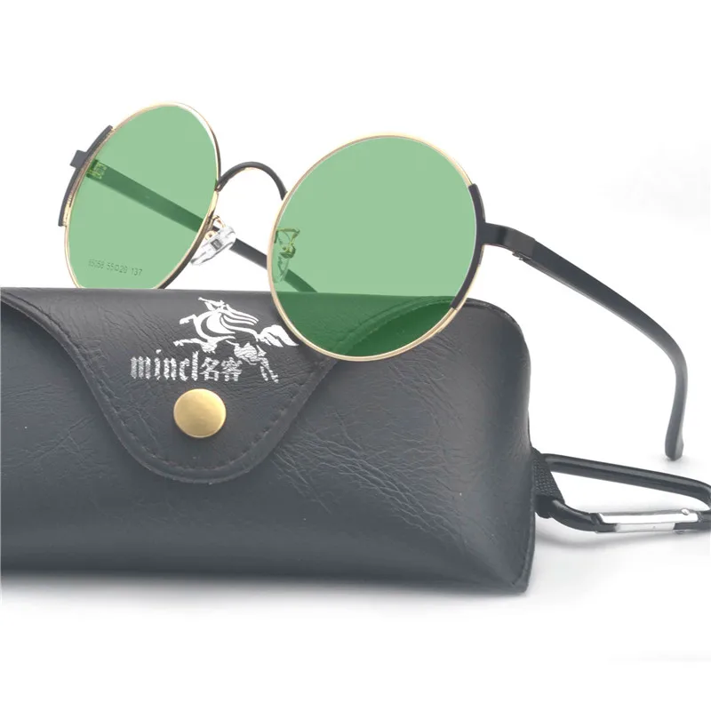 MINCL/Круглые линзы солнцезащитные очки для мужчин/wo мужчин Ретро Покрытие Солнцезащитные очки круглые новое поступление очки lxl - Цвет линз: green