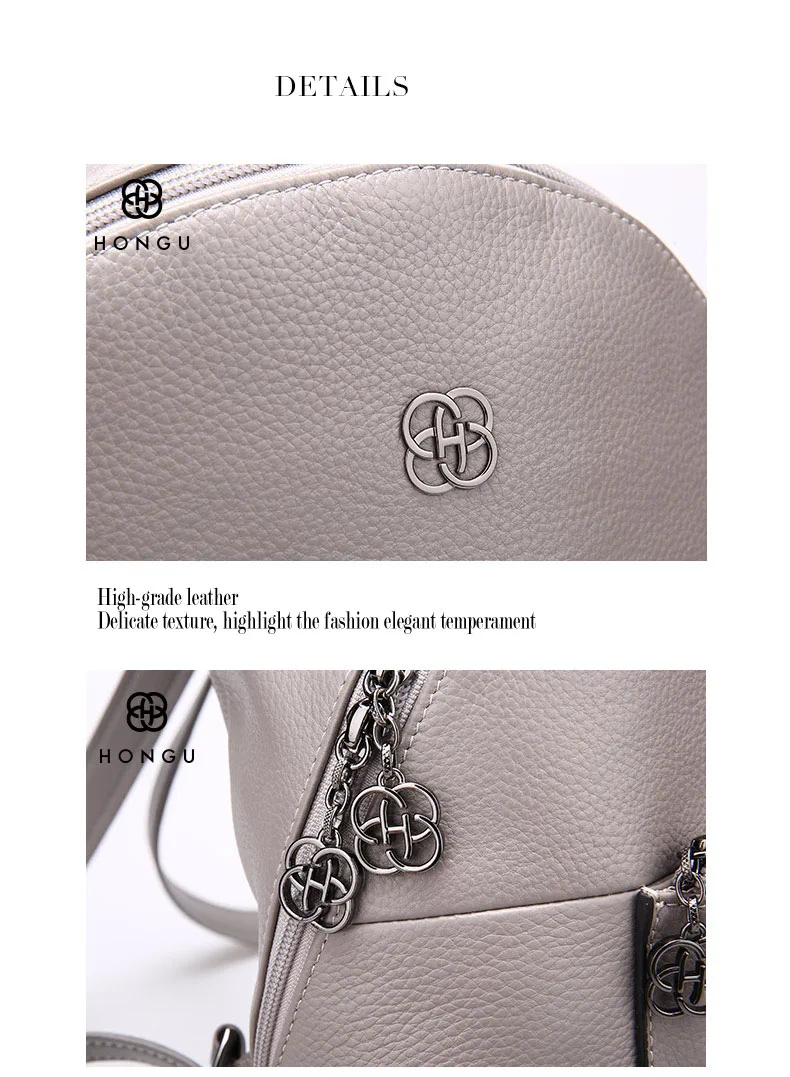 Fashion Women Backpacks Natural Top Layer Cow Leather Crossbody Bag Student Bag Teenagers Girls Travel Bags Simple Versatile Bag         H51940322- (11)