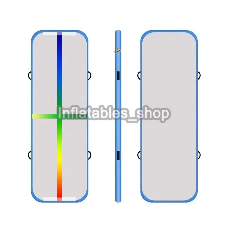 Один насос 3x1x0,2 м надувной воздушный Тренировочный Коврик, DWF материал воздушный трек/надувной воздушный трек - Цвет: blue colorful line