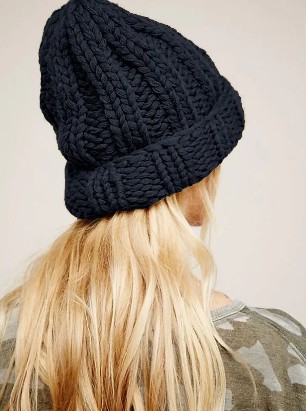 UK Women Winter Beanie Hat Knitted Ladies Fashion Warm Soft Solid color Ski Hats