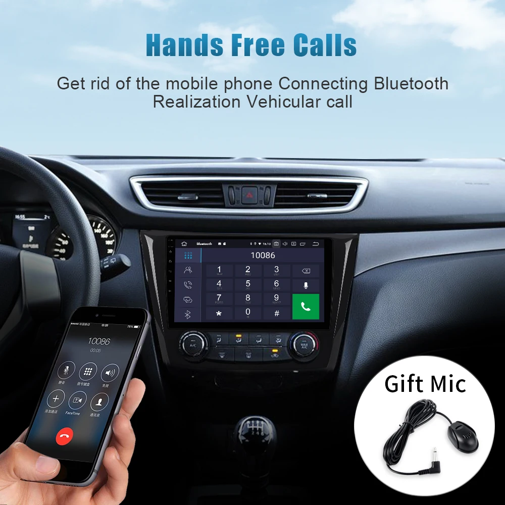 Discount Dasaita 10.2" 1080P Video Android 9.0 Car GPS Radio Player for Nissan Qashqai 2014 2015 with Quad Core 2G RAM Auto Multimedia 4