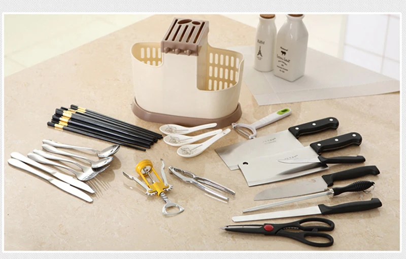LIYIMENG Kitchen Tableware Draining Rack Chopsticks Spoon Fork Storage Box Cutlery Holder Detachable Drainer StrainerB10
