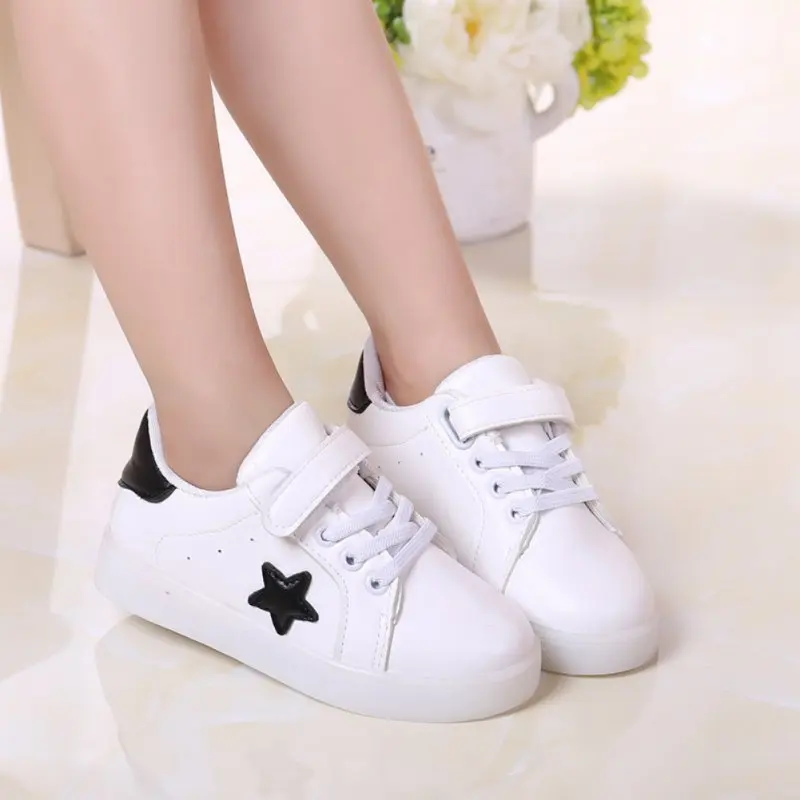 

2017 Kids Shoes Star LED Color Shiny Light Girls Boys Casual Sneaker Length 13 to 15cm