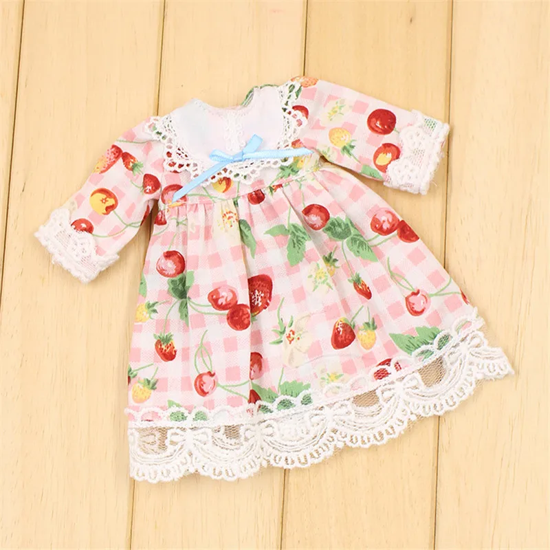 

Clothes for 1/6 Blyth icy doll Cherry lace skirt girl gift ICY BJD SD toy