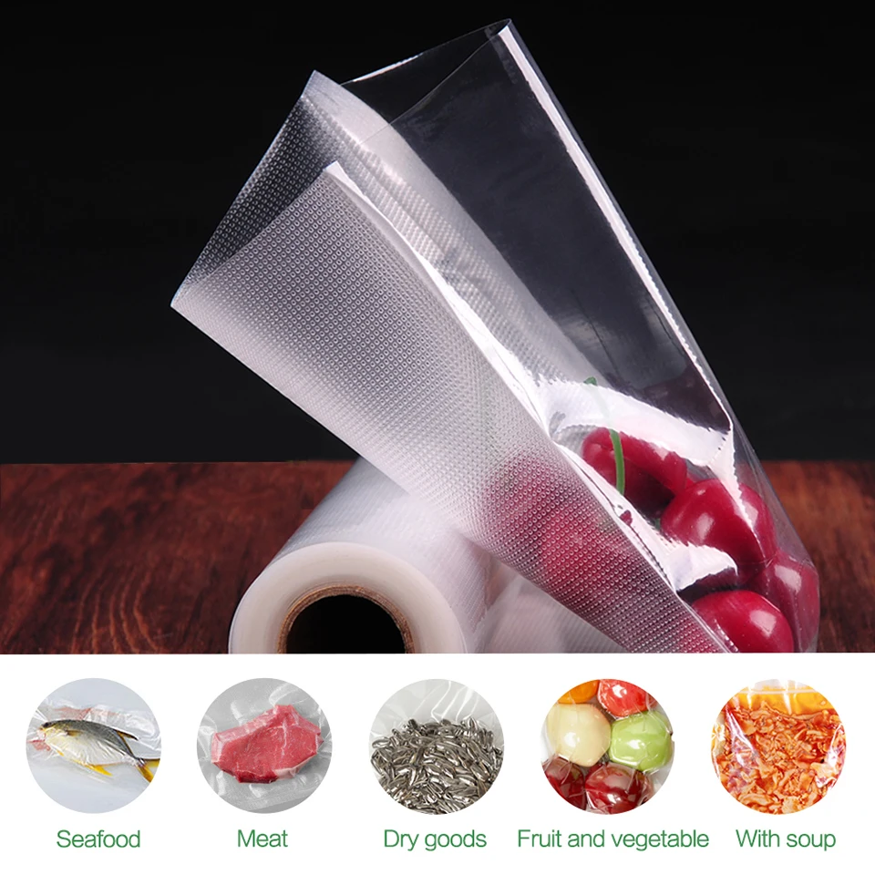  LAIMENG 150 Vacuum Sealer Storage Bags for Food Saver Vac Sealers 50 Each Size for Vacuum Packing M