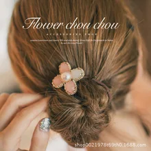 1 шт., милая модная резинка для волос для девочек, эластичная элегантная четырехлистная лента для волос G0503