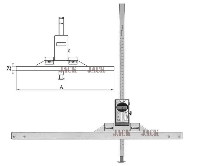 0-300 мм Цифровой глубиномер с регулируемые переходник/Регулируемые переходник цифровой глубиномер