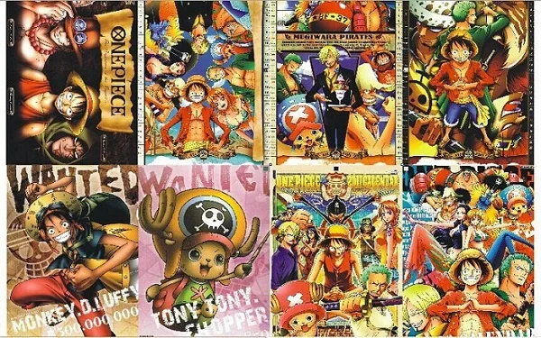 8 шт./лот различных конструкций аниме A3 Плакаты Одна деталь Хацунэ Мику сапоги для косплея Темный дворецкий «Конан», «Guilty Crown» картины настенные изображения - Цвет: One Piece