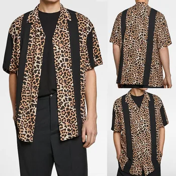 

2019 Summer hawaiian Shirt Men Summer Fashion Shirts Casual Striped Shirts Short-Sleeve Top Blouse Camisas Hombre