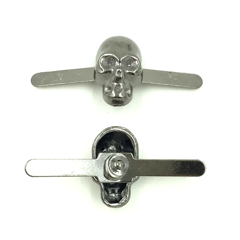

150Sets Wholesale Gunmetal DIY Punk Skull Skeleton Garment Rivets Studs Spots Spike 32x14mm