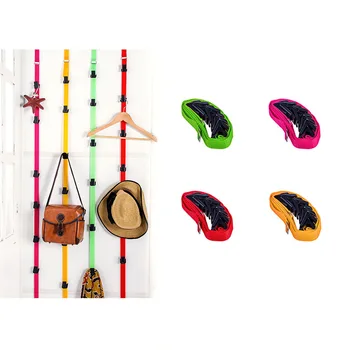 

8 Hooks Back Door Hanger Bathroom Kitchen Organizer Hanger Adhesive Hooks Door shelf Hanging Door Clothes Towel Bags Hanger