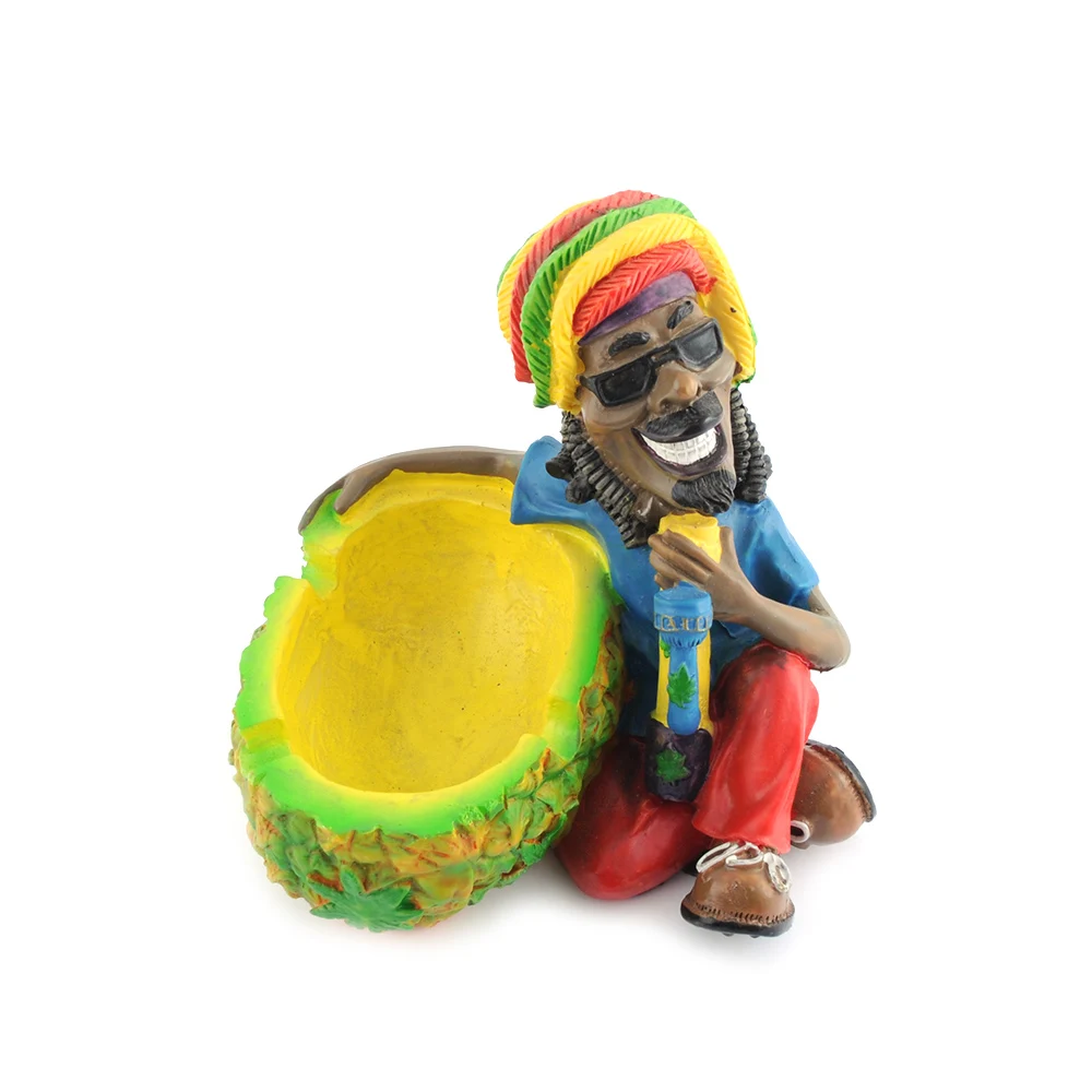 

GERUI New Jamaica Bob Marley Ashtray Fashion Resin Crafts Decoration Cigarette Cigar Ashtray Size 105mm Boutique Gifts