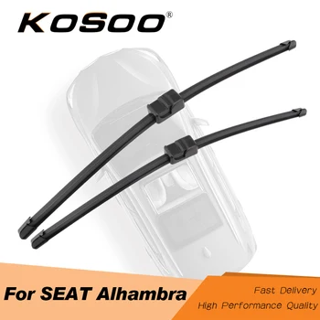 

KOSOO For SEAT Alhambra Model Year From 2001 To 2018 Fit Push Button/Side Pin Arms Auto Wiper Blades Clean The Windshield